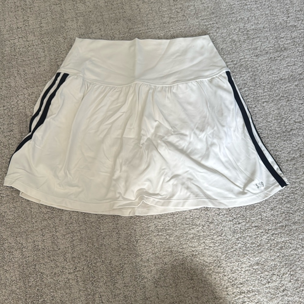 Splits59 white tennis skirt with indigo stripes on sides. Size medium
